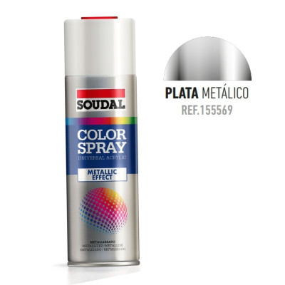 BOTE SPRAY COLOR METALIZADO 400ML COLOR  PLATA METALIZADO