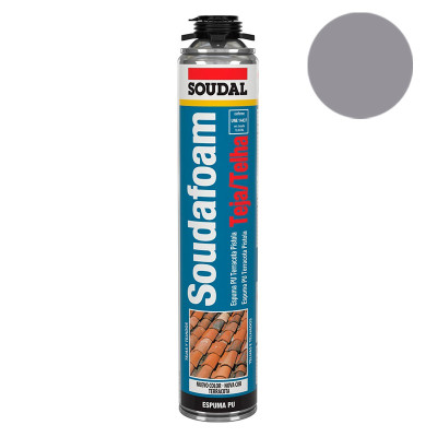 Espuma de poliuretano para tejas Soudal Soudafoam gris