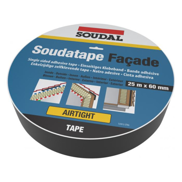 Rollo Soudatape Façade 60 mm Negro 25 m