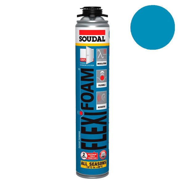 Espuma selladora Soudal Flexifoam para pistola azul