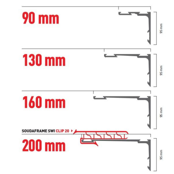 Premarco SoudaFrame SWI   90 - 220  x 90 mm. Negro