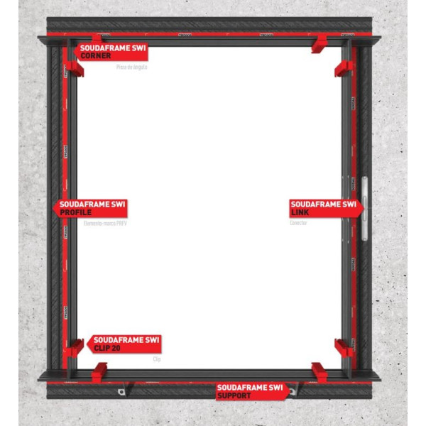 Premarco SoudaFrame SWI   90 - 220  x 90 mm. Negro