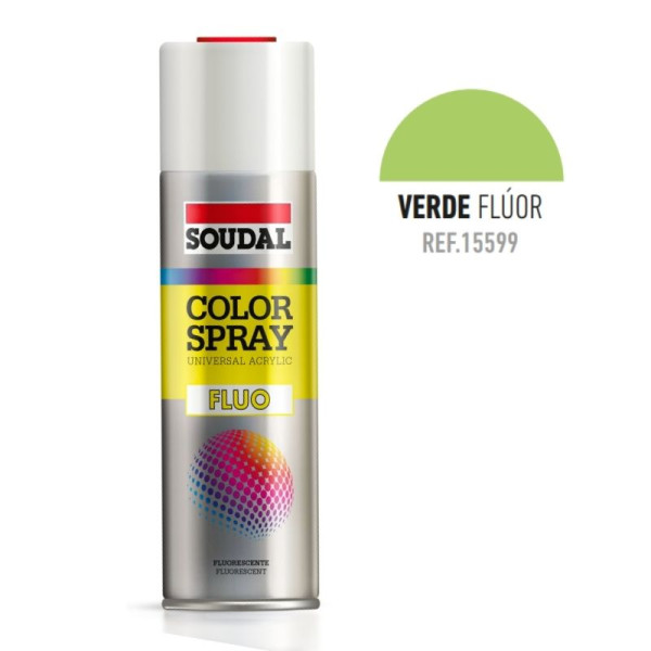 BOTE SPRAY COLOR FLUORESCENTE 400ML COLOR VERDE FLUORESCENTE