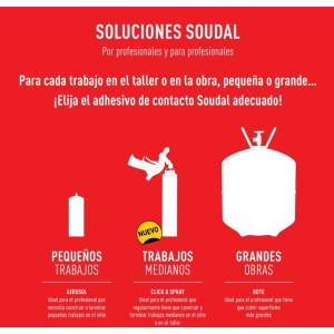 Kit cola de contacto pulverizable Soudal Click & Spray 265 profesional